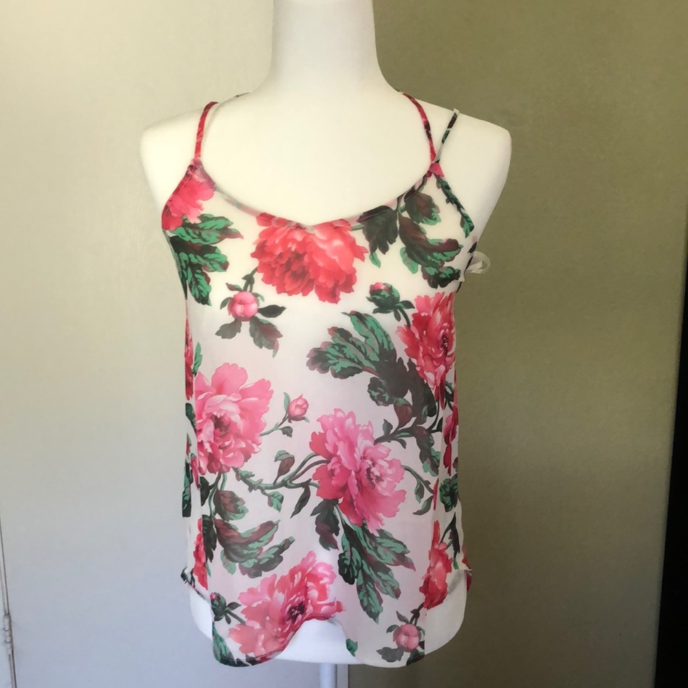 Beautiful floral spaghetti straps top flowers